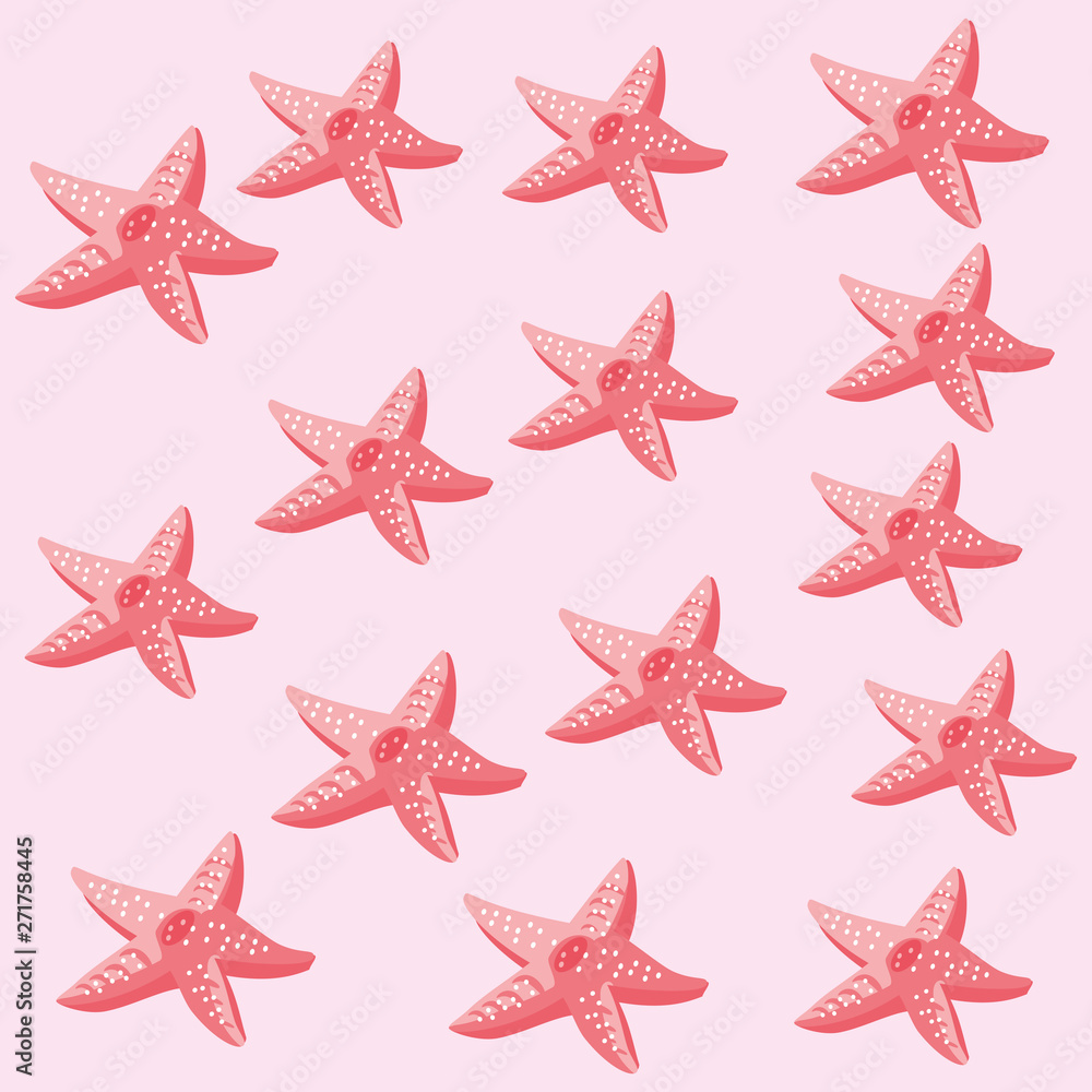 summer pattern of cute starfish animal