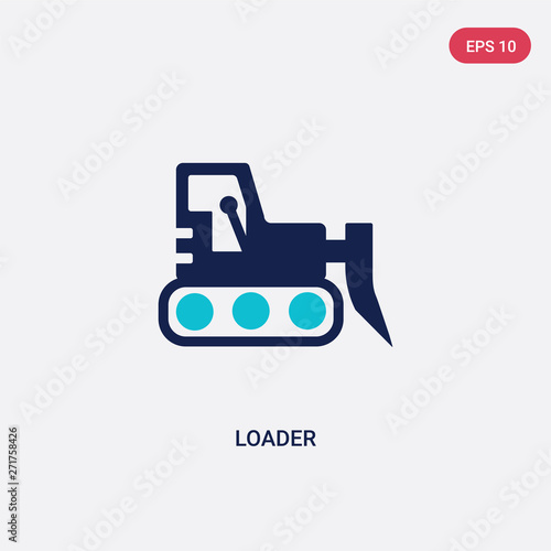 two color loader vector icon from construction tools concept. isolated blue loader vector sign symbol can be use for web, mobile and logo. eps 10