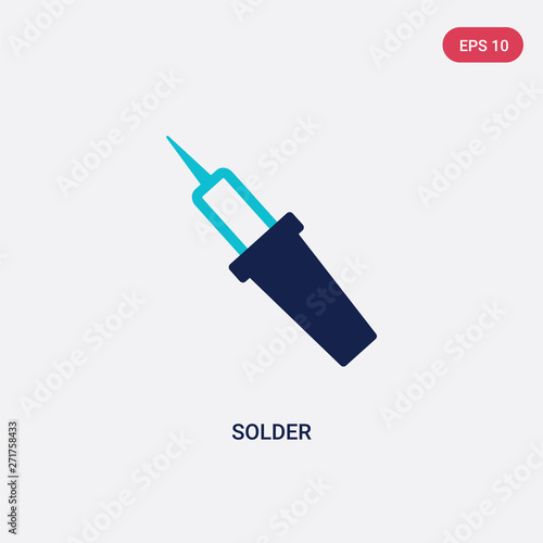 two color solder vector icon from construction and tools concept. isolated blue solder vector sign symbol can be use for web, mobile and logo. eps 10