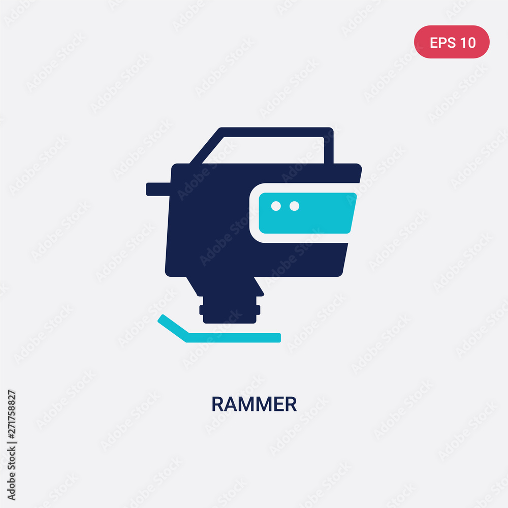 two color rammer vector icon from construction concept. isolated blue rammer vector sign symbol can be use for web, mobile and logo. eps 10