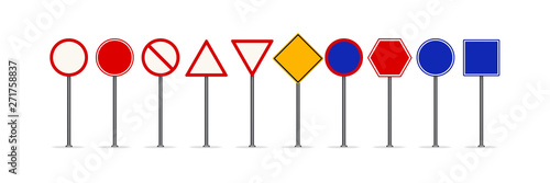 Set of blank road signs vector