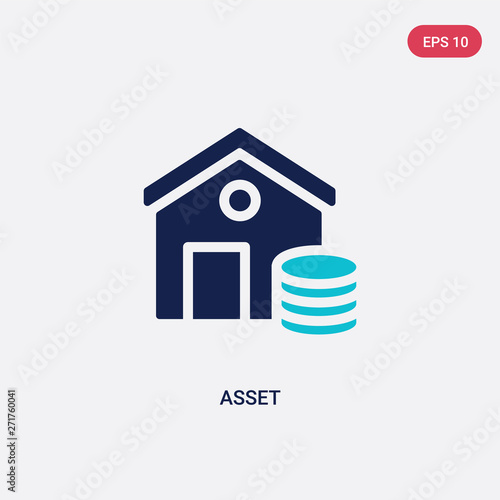 two color asset vector icon from cryptocurrency economy concept. isolated blue asset vector sign symbol can be use for web, mobile and logo. eps 10