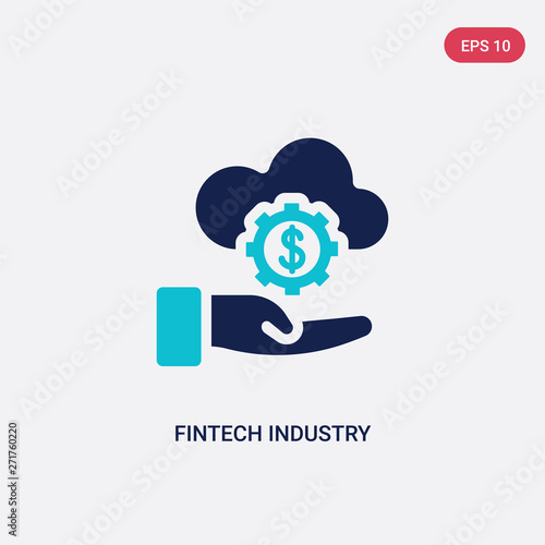 two color fintech industry vector icon from cryptocurrency economy concept. isolated blue fintech industry vector sign symbol can be use for web, mobile and logo. eps 10