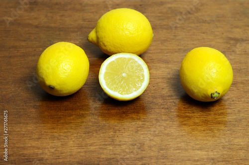 Lemons on a table for a lemon juice