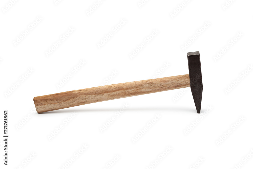 Metal Hammer with Wooden Handle isolated on white background