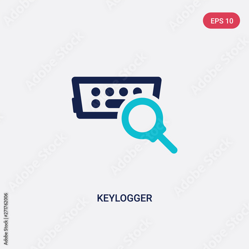 two color keylogger vector icon from cyber concept. isolated blue keylogger vector sign symbol can be use for web, mobile and logo. eps 10