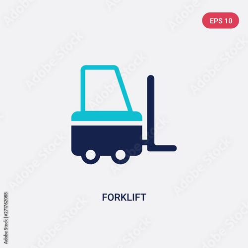 two color forklift vector icon from delivery and logistic concept. isolated blue forklift vector sign symbol can be use for web, mobile and logo. eps 10