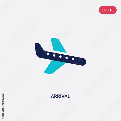 two color arrival vector icon from delivery and logistics concept. isolated blue arrival vector sign symbol can be use for web, mobile and logo. eps 10