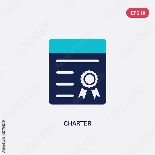 two color charter vector icon from delivery and logistics concept. isolated blue charter vector sign symbol can be use for web, mobile and logo. eps 10