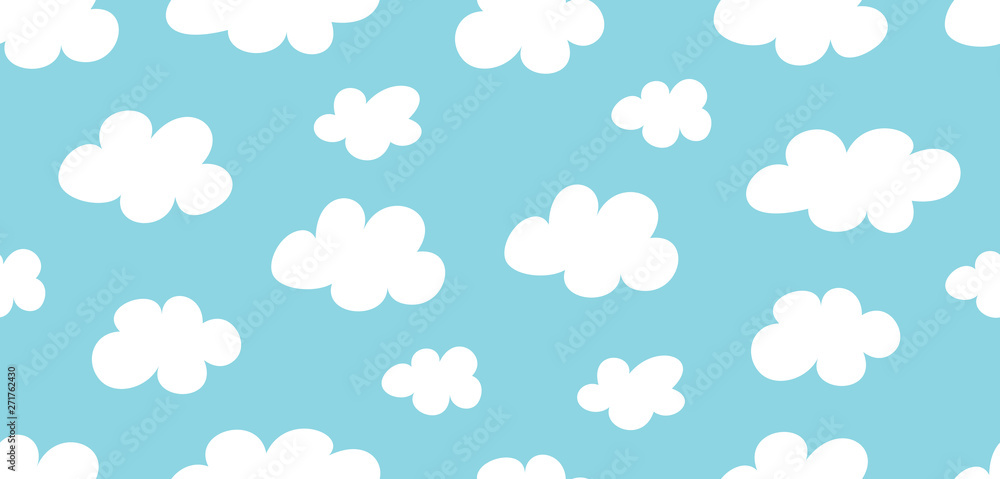 Seamless pattern with Clouds. isolated on blue background