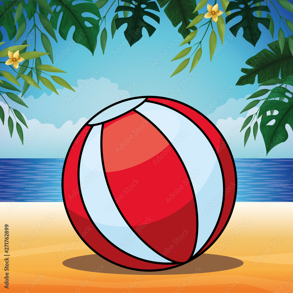 rubber beach ball striped cartoon