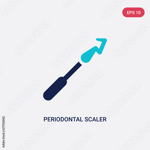 two color periodontal scaler vector icon from dentist concept. isolated blue periodontal scaler vector sign symbol can be use for web, mobile and logo. eps 10