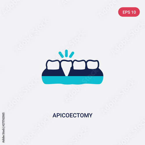 two color apicoectomy vector icon from dentist concept. isolated blue apicoectomy vector sign symbol can be use for web, mobile and logo. eps 10