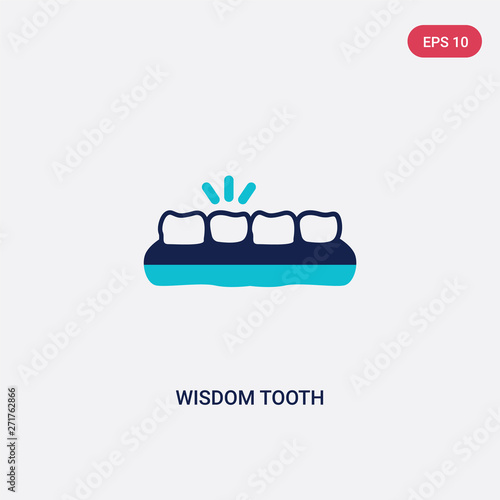 two color wisdom tooth vector icon from dentist concept. isolated blue wisdom tooth vector sign symbol can be use for web, mobile and logo. eps 10