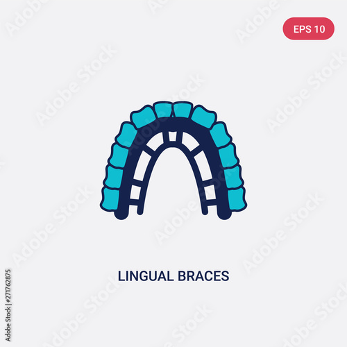 two color lingual braces vector icon from dentist concept. isolated blue lingual braces vector sign symbol can be use for web, mobile and logo. eps 10