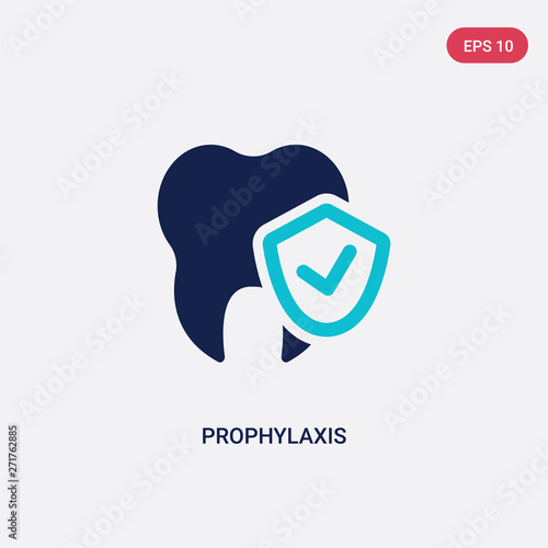 two color prophylaxis vector icon from dentist concept. isolated blue prophylaxis vector sign symbol can be use for web, mobile and logo. eps 10