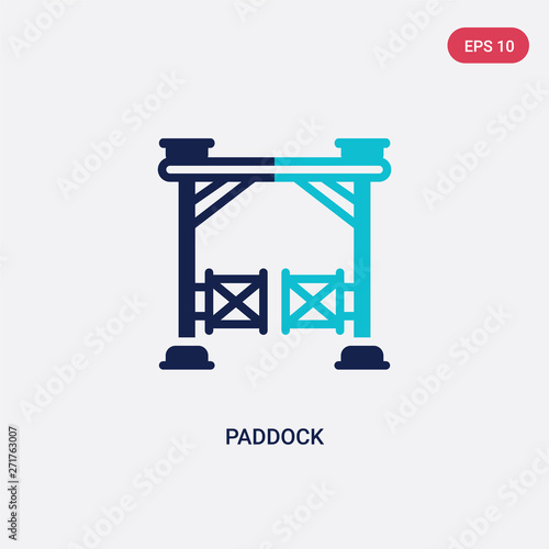 two color paddock vector icon from desert concept. isolated blue paddock vector sign symbol can be use for web, mobile and logo. eps 10
