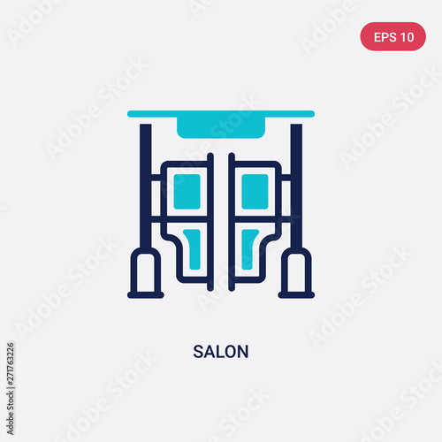 two color salon vector icon from wild west concept. isolated blue salon vector sign symbol can be use for web, mobile and logo. eps 10