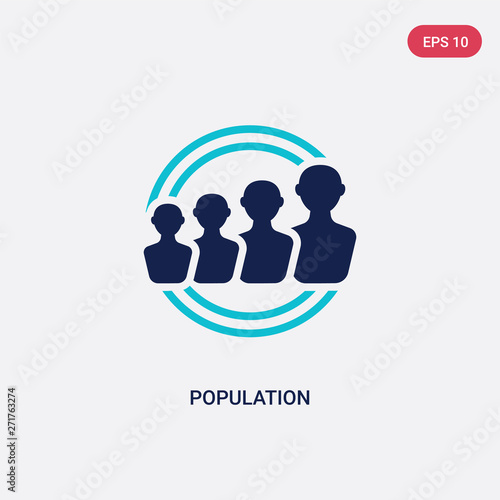 two color population vector icon from digital economy concept. isolated blue population vector sign symbol can be use for web, mobile and logo. eps 10