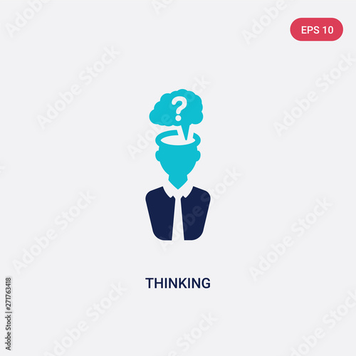 two color thinking vector icon from digital economy concept. isolated blue thinking vector sign symbol can be use for web, mobile and logo. eps 10