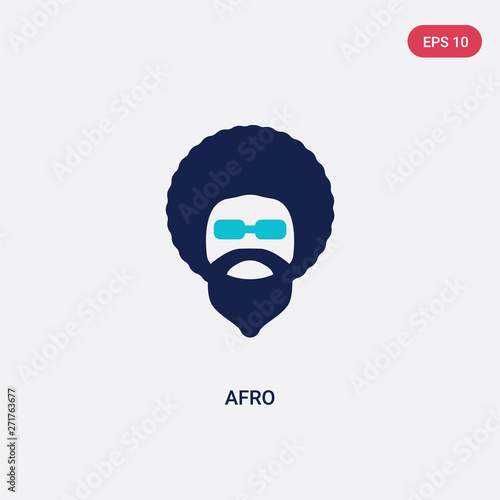 two color afro vector icon from discotheque concept. isolated blue afro vector sign symbol can be use for web, mobile and logo. eps 10