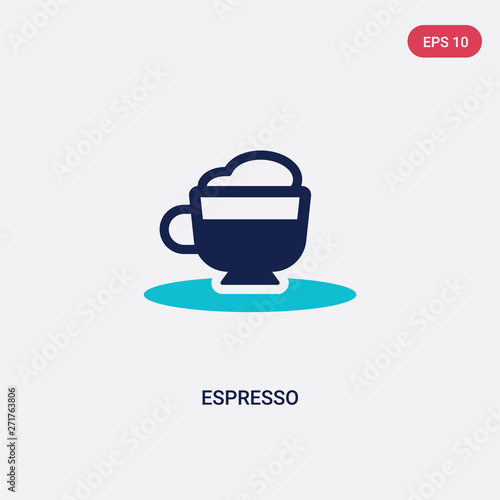 two color espresso vector icon from drinks concept. isolated blue espresso vector sign symbol can be use for web, mobile and logo. eps 10