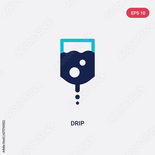 two color drip vector icon from drinks concept. isolated blue drip vector sign symbol can be use for web, mobile and logo. eps 10