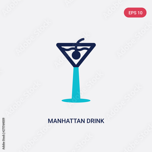 two color manhattan drink vector icon from drinks concept. isolated blue manhattan drink vector sign symbol can be use for web, mobile and logo. eps 10
