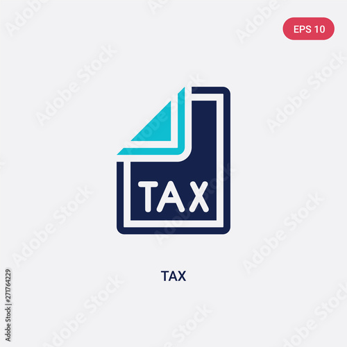 two color tax vector icon from e-commerce and payment concept. isolated blue tax vector sign symbol can be use for web, mobile and logo. eps 10
