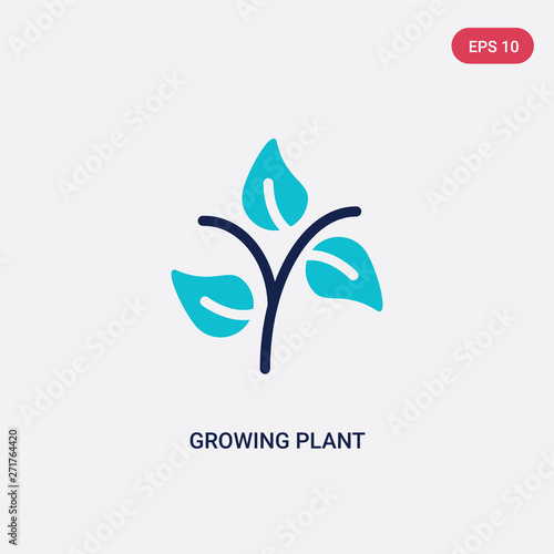 two color growing plant vector icon from ecology concept. isolated blue growing plant vector sign symbol can be use for web, mobile and logo. eps 10