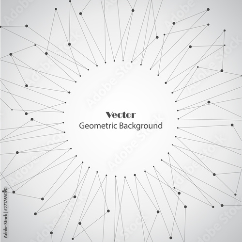 Geometric pattern with connected lines and dots. Vector illustration