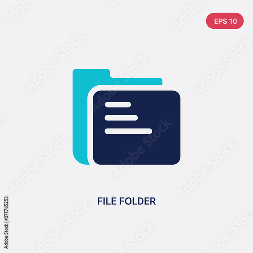 two color file folder vector icon from edit tools concept. isolated blue file folder vector sign symbol can be use for web, mobile and logo. eps 10