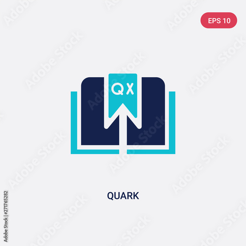 two color quark vector icon from edit tools concept. isolated blue quark vector sign symbol can be use for web, mobile and logo. eps 10