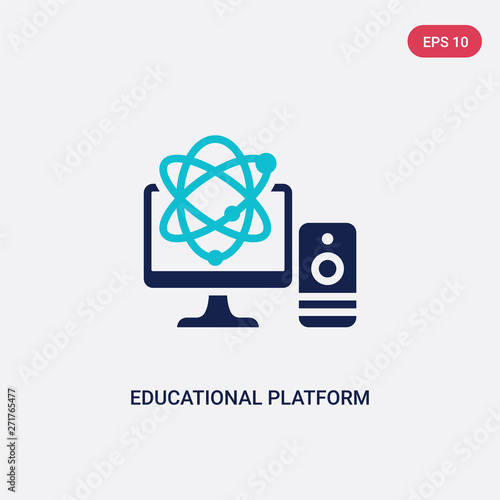 two color educational platform vector icon from education concept. isolated blue educational platform vector sign symbol can be use for web, mobile and logo. eps 10