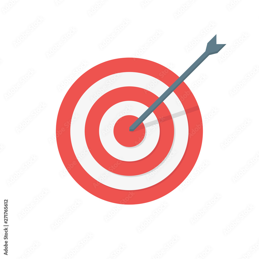 target arrow color icon in flat style