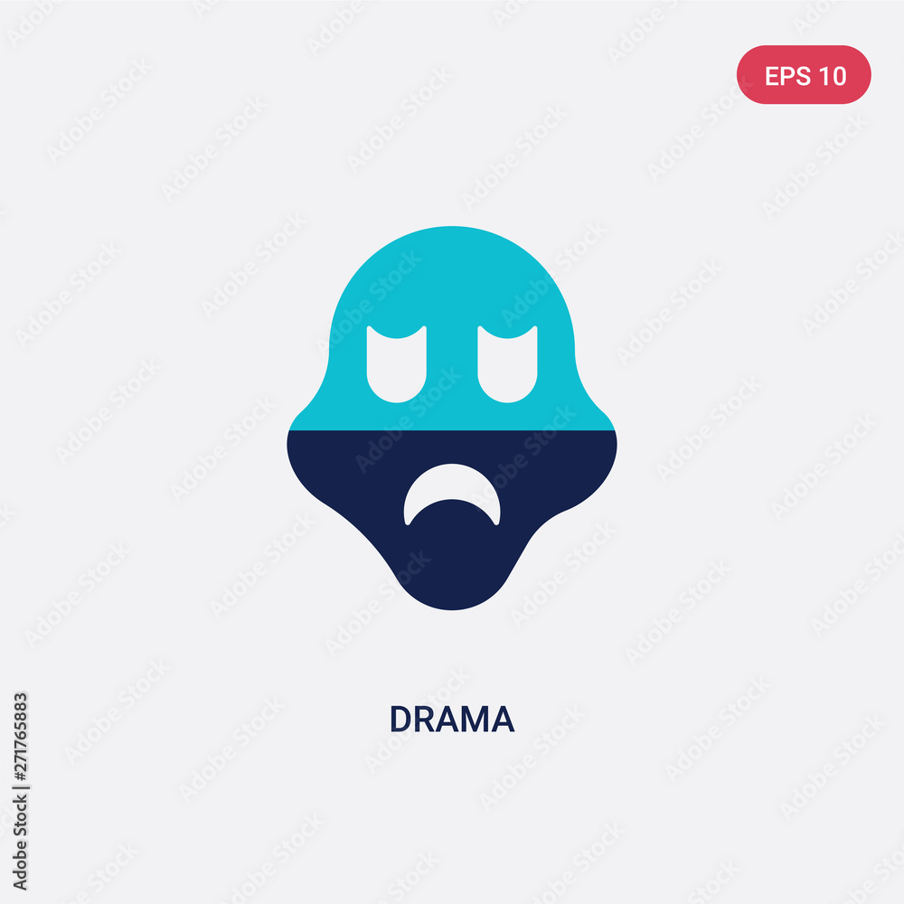 two color drama vector icon from education concept. isolated blue drama vector sign symbol can be use for web, mobile and logo. eps 10