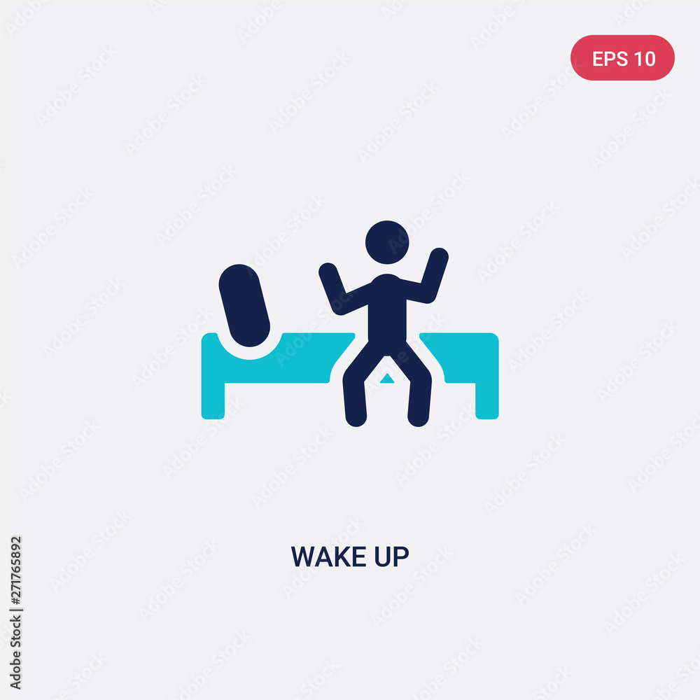 Fototapeta premium two color wake up vector icon from education concept. isolated blue wake up vector sign symbol can be use for web, mobile and logo. eps 10