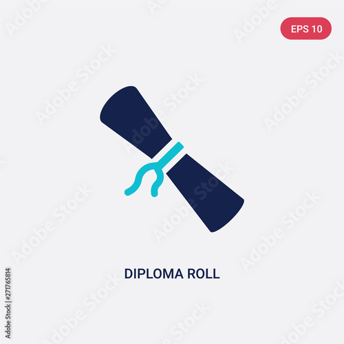 two color diploma roll vector icon from education concept. isolated blue diploma roll vector sign symbol can be use for web, mobile and logo. eps 10