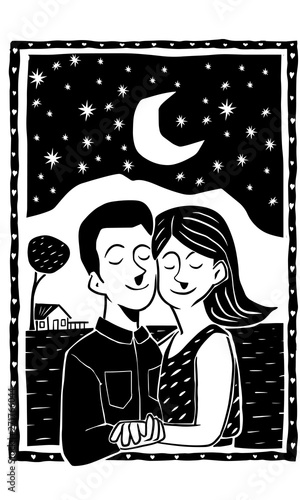 Valentine in the moonlight in the hinterland