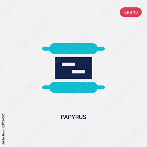 two color papyrus vector icon from education 2 concept. isolated blue papyrus vector sign symbol can be use for web, mobile and logo. eps 10