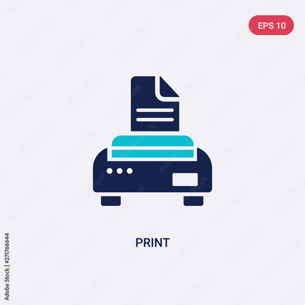 Obraz premium two color print vector icon from electrian connections concept. isolated blue print vector sign symbol can be use for web, mobile and logo. eps 10