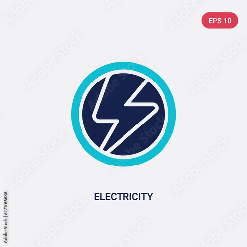 two color electricity vector icon from electrian connections concept. isolated blue electricity vector sign symbol can be use for web, mobile and logo. eps 10