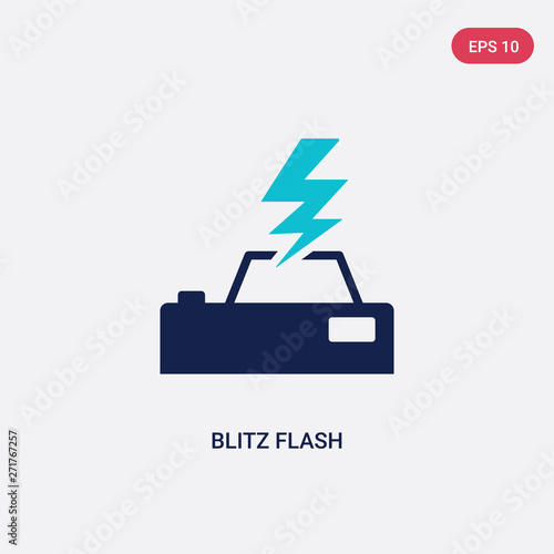 two color blitz flash vector icon from electronic stuff fill concept. isolated blue blitz flash vector sign symbol can be use for web, mobile and logo. eps 10