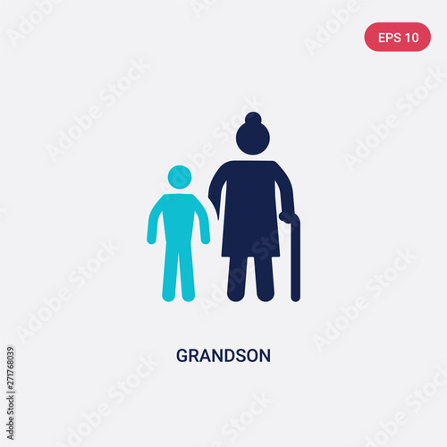two color grandson vector icon from family relations concept. isolated blue grandson vector sign symbol can be use for web, mobile and logo. eps 10