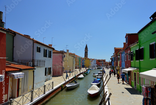 Burano island canal, colorful houses and boats, Venice Italy Europe © Сергій Вовк