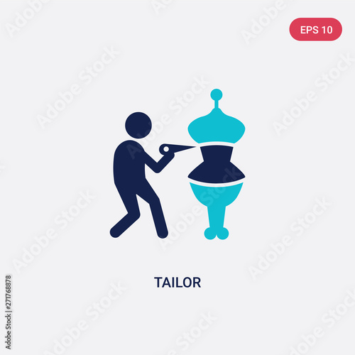 two color tailor vector icon from fashion concept. isolated blue tailor vector sign symbol can be use for web, mobile and logo. eps 10