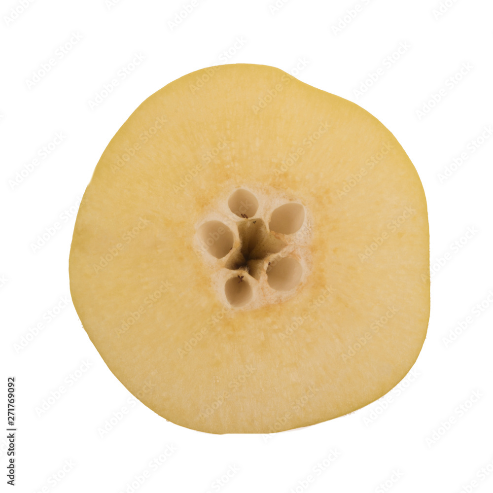 slice of quince isolated on white background