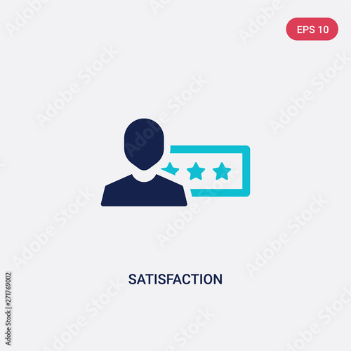 two color satisfaction vector icon from feedback concept. isolated blue satisfaction vector sign symbol can be use for web, mobile and logo. eps 10