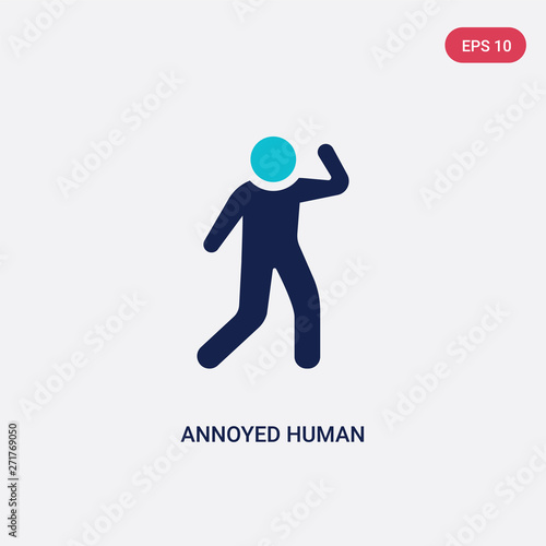 two color annoyed human vector icon from feelings concept. isolated blue annoyed human vector sign symbol can be use for web, mobile and logo. eps 10