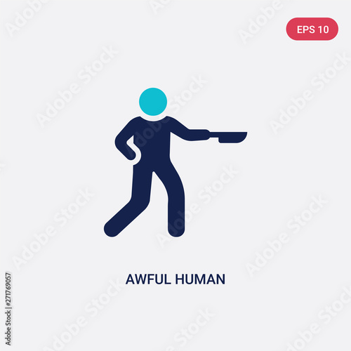 two color awful human vector icon from feelings concept. isolated blue awful human vector sign symbol can be use for web, mobile and logo. eps 10
